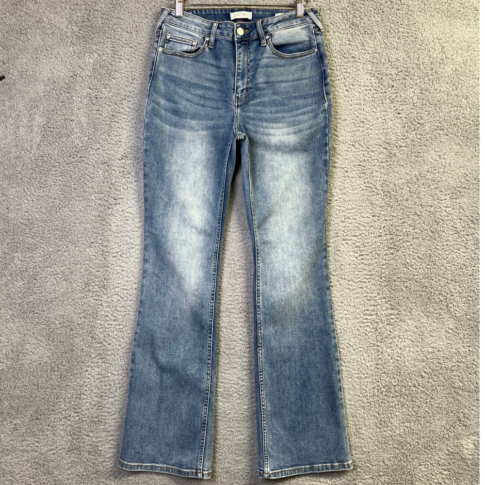 Cleo + Wolf Bootcut Jeans Women 30x34 Blue Denim High Rise Medium Wash Tall Y2K